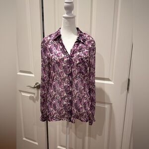Beautiful 100% silk DVF button-down shirt
